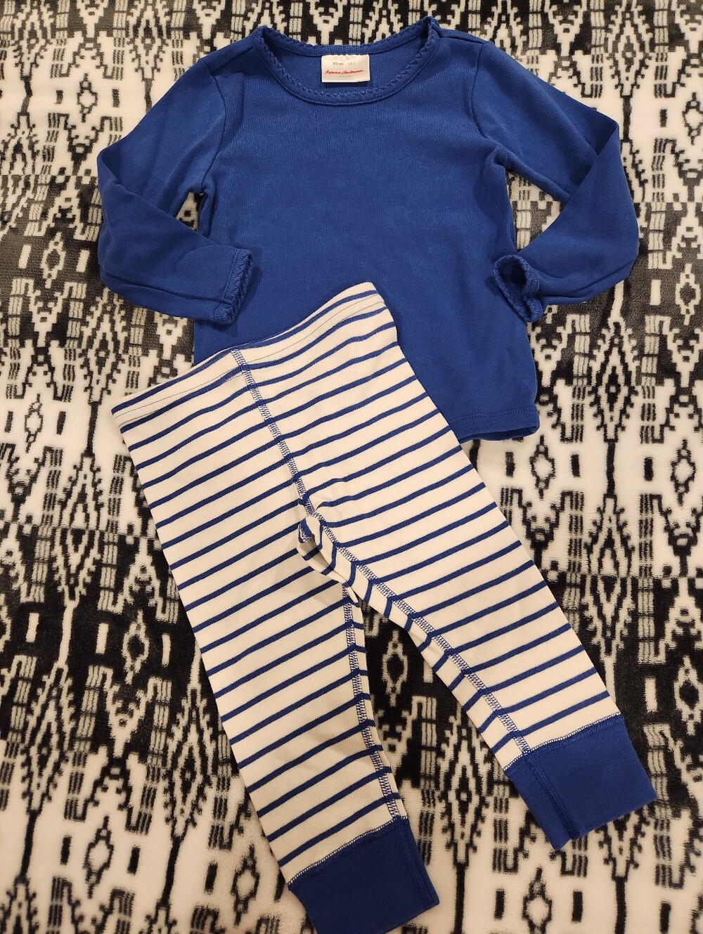 Hanna Anderson Kids Blue Striped Pajama Set - Classic Comfort, Size 3T